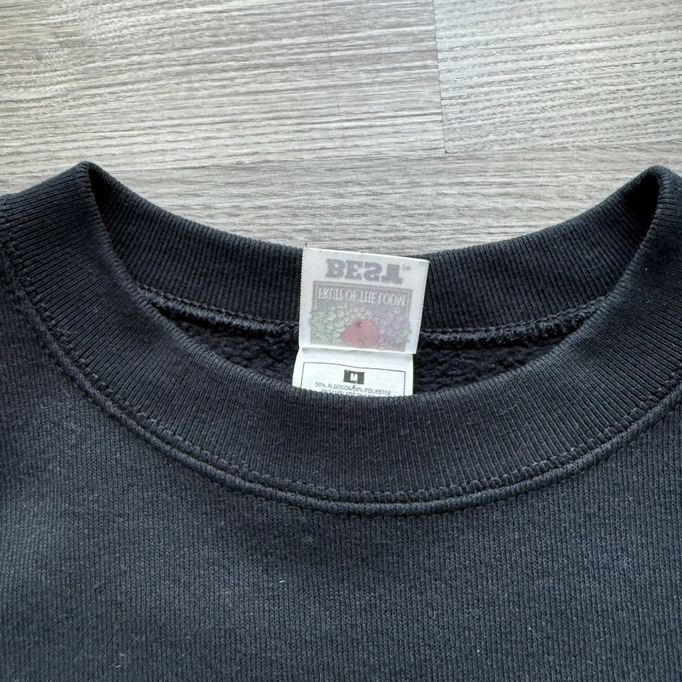 Sudadera Cuello Redondo Gráfico Cara Gato Negra Años 90 De Colección M Fruit Of The Loom EE. UU. Foto 3 de 4