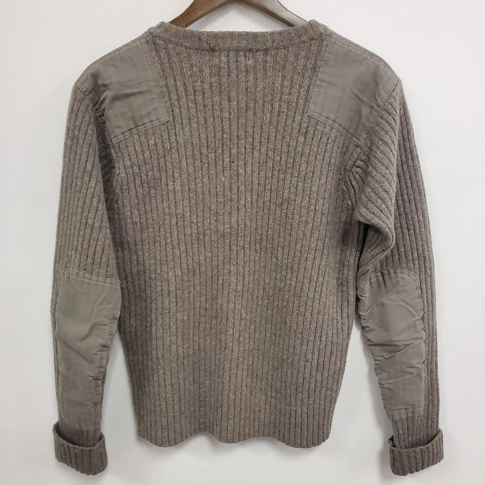 Suéter Comando Lana Merino LL Bean Para Hombres De Colección Talla M Parches Acanalados Capas Foto 3 de 4