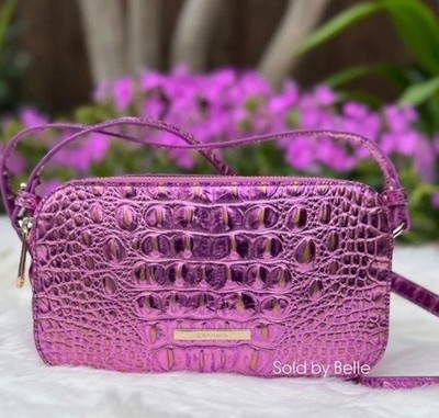 NWT Brahmin Danica Opera Melbourne Crossbody Leather Purse Handbag Pink Purple