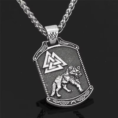 Odin Wolf Hugin Munin Halskette, Wikinger Axt Amulett Fenrir Yggdrasil Halskette