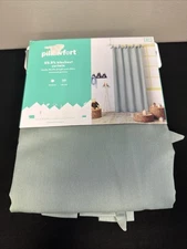 84” Blackout Tie Top Embellished Kids' Panel Smoke Green with Ties - Pillowfort