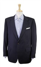 Canali Navy Blue Mother of Pearl Buttons Wool Blazer Jacket 40R
