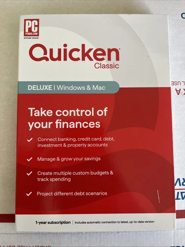 Quicken Classic Deluxe Personal Finance - 1 Year Subscription (Windows/Mac) New