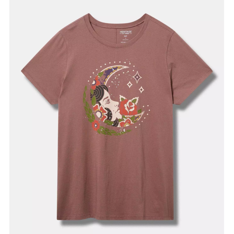 NWT Torrid 2 Tattoo Moon Classic Fit Heritage Jersey Tee 2X 18 20