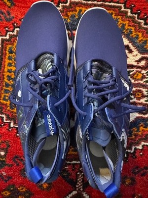 Rare Unique Adidas Tubular Boost Runner Blue Floral Mens US 11.5
