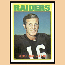 George Blanda #235 1972 Topps Oakland Raiders Football Card NFL EX