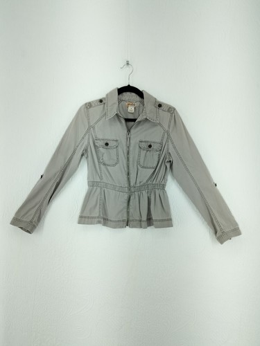 Mudd Jacket Girls Medium Green Long Sleeve Pockets Zipper Elastic Waist #2213 - Picture 12 of 15