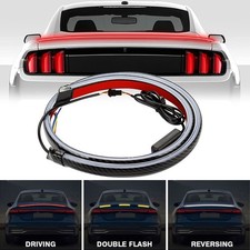 3.8ft Led Car Tail Light Brake Strip Rear Spoiler Lip Trim Carbon Fiber 180smd
