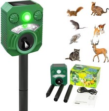 Ultrasonic Solar Cat Repellent Animal Scarer PIR Sensor Flash 5 Modes Waterproof