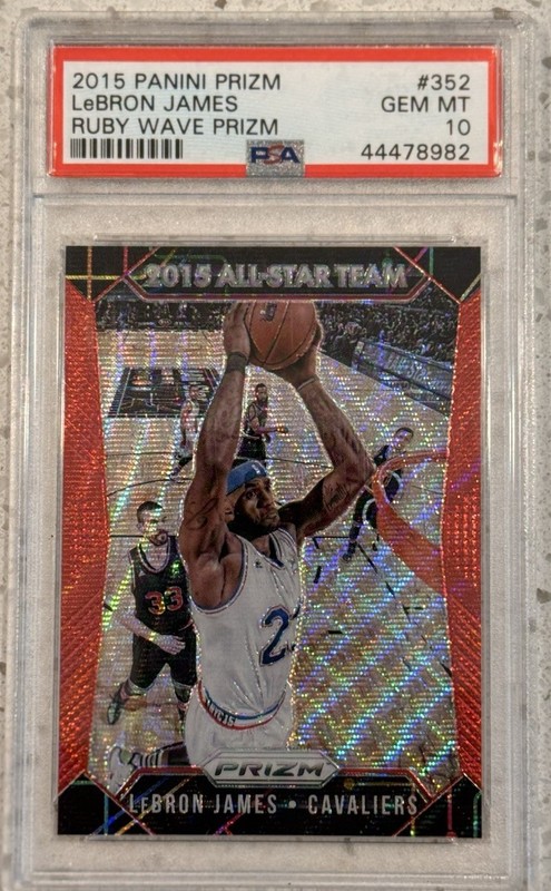 2015-16 Prizm LEBRON JAMES #352 Ruby Wave /350 PSA 10 GEM MINT Red All-Star Team