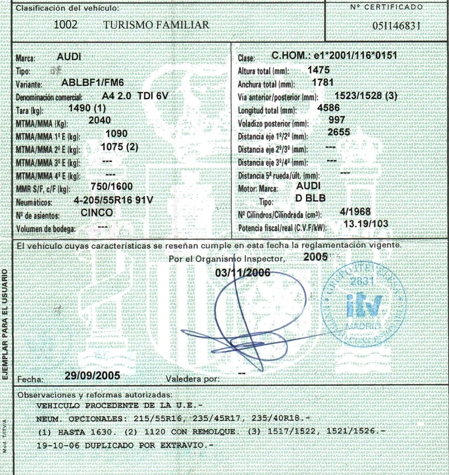 8E0821105F KOTFLÜGEL VORNE LINKS / AZUL / 4976314 FÜR AUDI A4 AVANT 8E 2.0 TDI - Bild 4 von 4