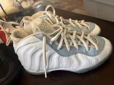 Nike Little Posite One White Aura Worn Blue Kids Size 1.5Y Sneakers DM1095-400