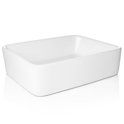 Modern Ceramic Vessel Sink - Bathroom Vanity Bowl - Rectangular White