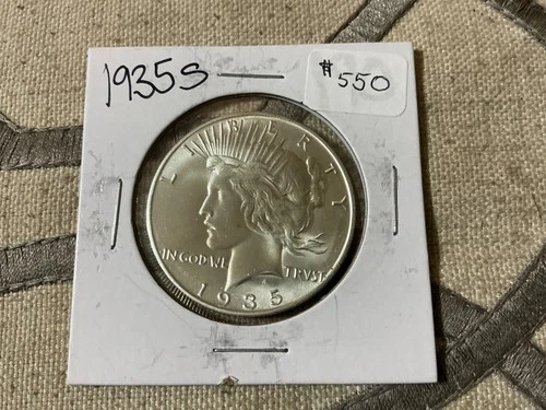 1935-S Peace Dollar 90% fine silver ungraded and uncertified