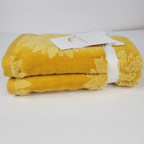 Set 2 Yellow Harvest Gold Sunflowers Hand Towels Kitchen Bath Fall Sunny Thistle - Picture 6 of 13