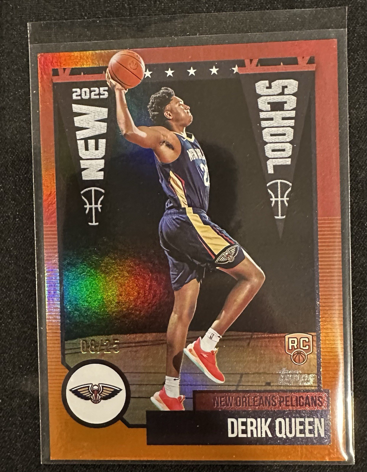 2025-26 Topps Basketball Derik Queen Orange New School /25 RC NS-13 Pelicans