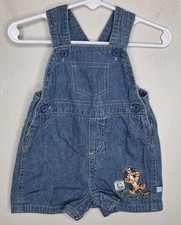 2011 Retro Disney Baby Size 3-6 Months Tigger Blue Overalls Winnie The Pooh