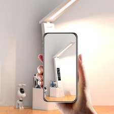 Image of LED Desk Lamp Portable Eye Protective with Calendar Temperature Clock Reading