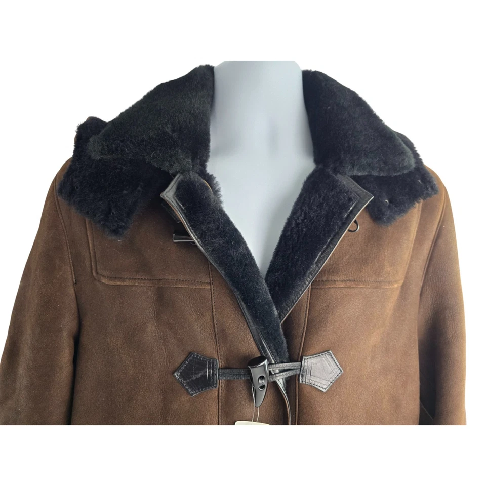 FRR Men's Genuine Leather Shearling Sheepskin Coat M $1000 New With Defects - Image 4 of 4