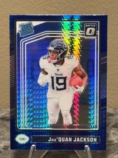 2024 Donruss Optic Jha’Quan Jackson Rated Rookie Blue Hyper Prizm RC #253 Titans