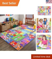 Kids Educational Rug, Kids Collection Area Rug for Learning Alphabet, Numbers...