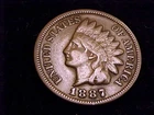 1887  Indian Head Cent,  About Fine  grade.