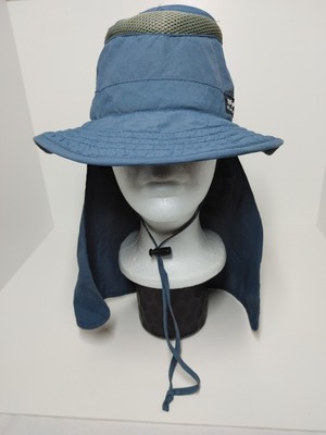 Panama Jack Bucket Sun Fishing Hat Mens S/M Performance Boonie Blue Strap.