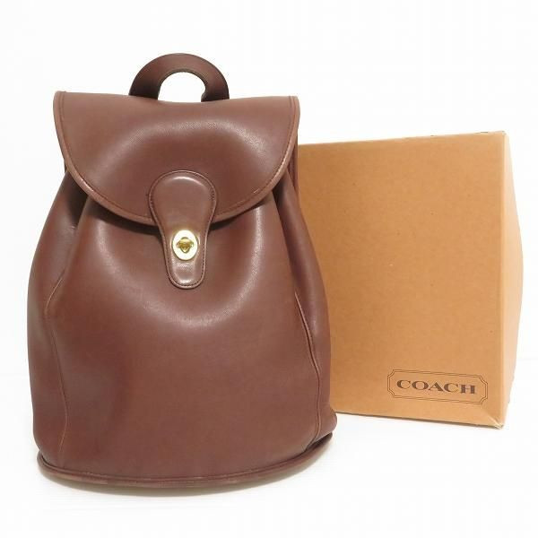 Mochila de cuero vintage Old Coach marrón para mujer