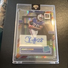 James Cook 2022 Panini Clearly Donruss Buffalo Bills Rated Rookie Auto #65 /18