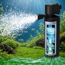 300GPH Aquarium Filter, UV Sterilizer for Aquarium for 45-120 Gallon Black