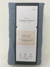 Threshold 300 Thread Count Ultra Soft Flat Sheet Light Indigo Blue - King