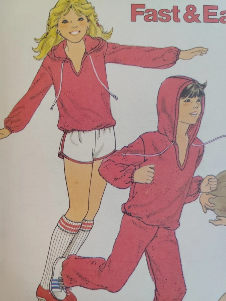 Butterick 5909 Sweatsuit T Shirt Pants Shorts Hoodies Sewing Pattern Boys 8 Cut - Image 3 of 4