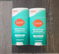 Lume Whole Body Deodorant Invisible Cream Stick 72 Hour Minted Cucumber - Single