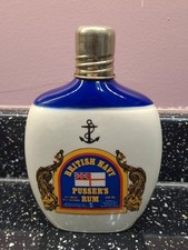 British Navy Pussers Rum Porcelain Flask Bottle  200ml Vintage Collectable