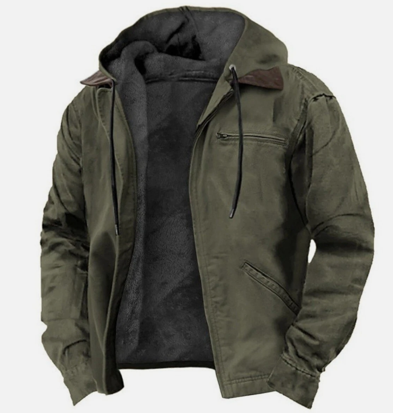 Men’s Casual Padded Winter Jacket – Hooded, Soft Comfort, Mid-Length, Zip Closure, S-4XL
