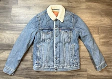 Levi's Men's Small Juniper Sherpa Lined Trucker Denim Jacket 163650044 NWT