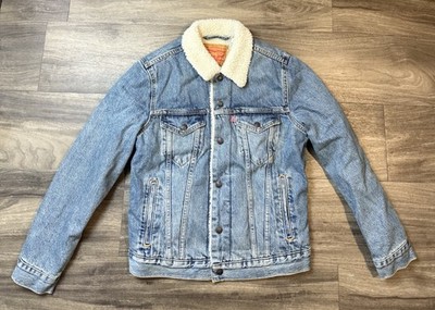 Levi's Men's Small Juniper Sherpa Lined Trucker Denim Jacket 163650044 NWT