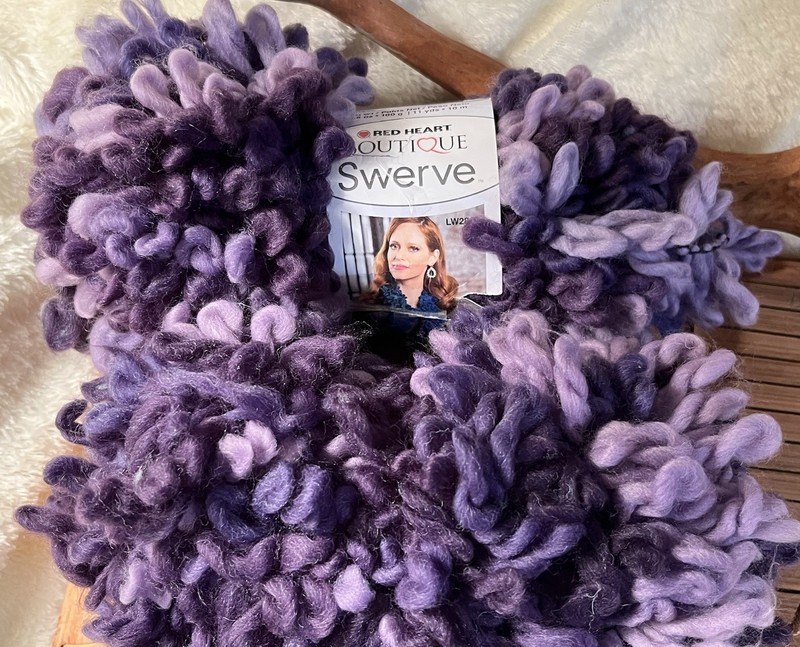 2 Red Heart Boutique Swerve Purply/Violet Knitting & Crochet Yarn Lot, Bulky