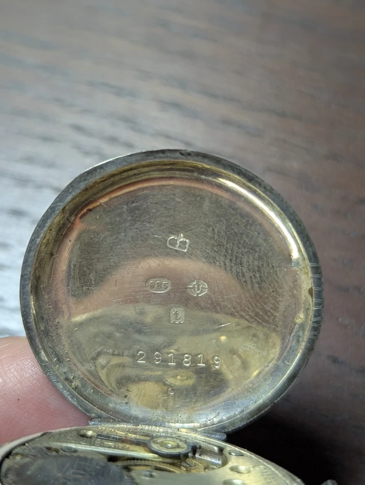 0.925 Silver Partial Omega Trench Watch for Repair /Parts, Missing Balance #P466 - Image 3 of 4