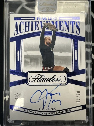 2024 Panini Flawless WWE Achievements CM Punk Sapphire Auto 2/20