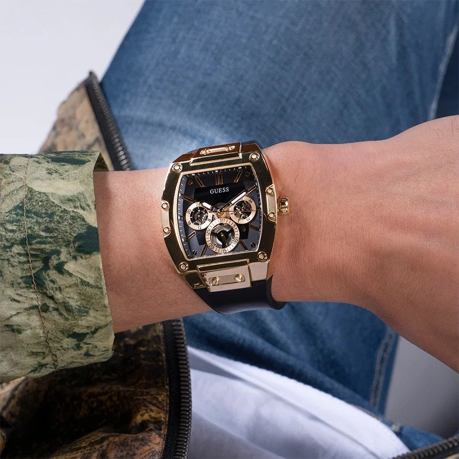 Reloj de cuarzo para hombre 5.GUESS minimalista elegante correa de acero inoxidable de negocios Foto 2 de 4