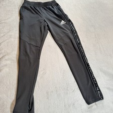 Adidas Mens Tapered Side Logo Training Pants FQ4890 Gray Size Small