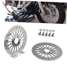 Drilled 420 Stainless Steel 11.5'' Front Brake Rotors for Harley 2x11.5" Front