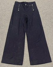 US Navy Sailor 1940s Wool Pants Naval Clothing Factory Trousers Black Buttoned