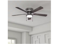 Hampton Bay Hugger 52 in. LED Indoor Pewter Gunmetal Ceiling Fan with Light Kit