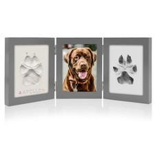 MYPAWLETS Paw Print Kit Keepsake,Ink Clay Frame for Pet Pawprint,Grey Grey