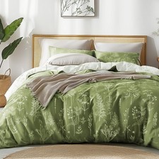 Olive Green Full Comforter Set - Full Size Comforter Set, 3 Pieces Cute Floral