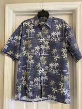 Pierre Cardin Men's Short Sleeve Button-Up Shirt Hawaiian/Tropical Size Large