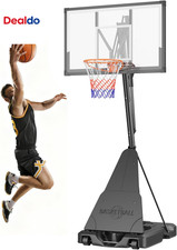 Portable Basketball Hoop System, 33/44 Inch PC Backboard, 5-10 FT Height Adjusta