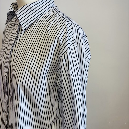 The Shirt Company Shirt Size 8 Black White Stripe Cotton Minimal Capsule New - Picture 6 of 11